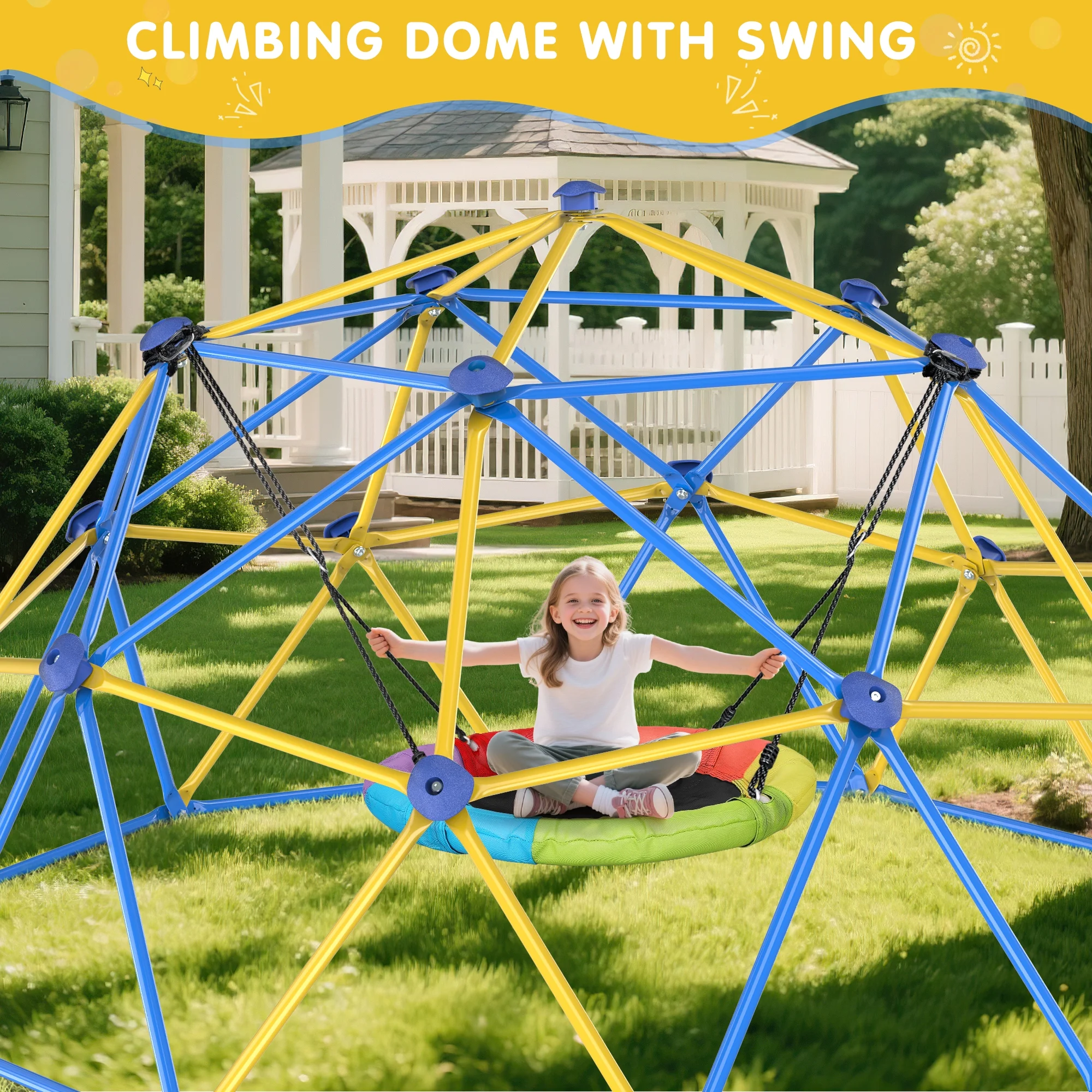 Wostoo Cúpula De Escalada Con Columpio Para Niños 3m - Image 2