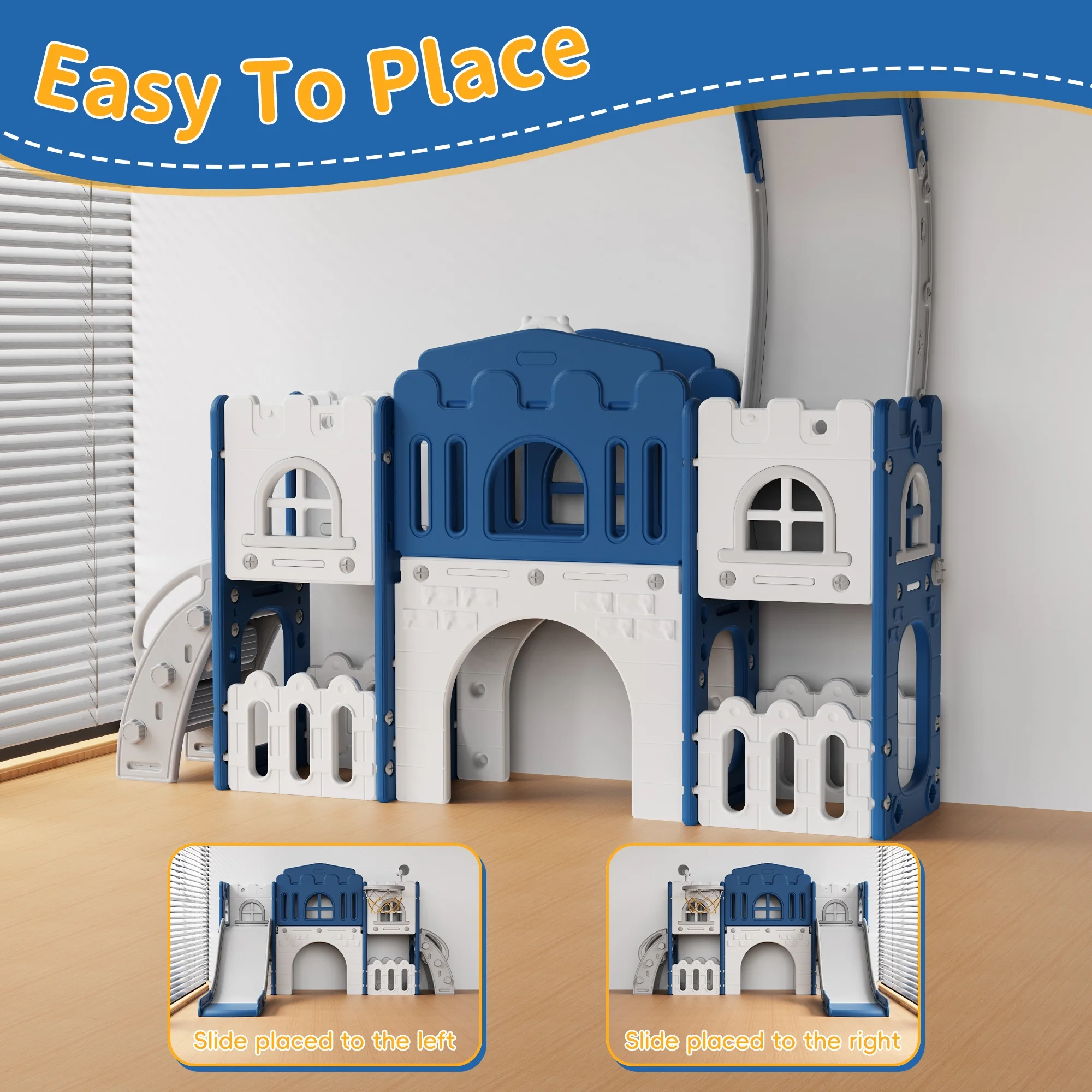 Set De Tobogán 9 En 1 Para Niños Pequeños Con Canasta - Image 6