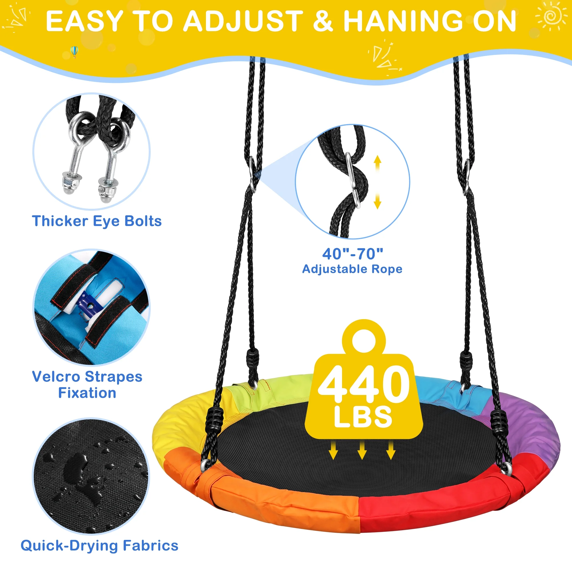 Wostoo Cúpula De Escalada Con Columpio Para Niños 3m - Image 4