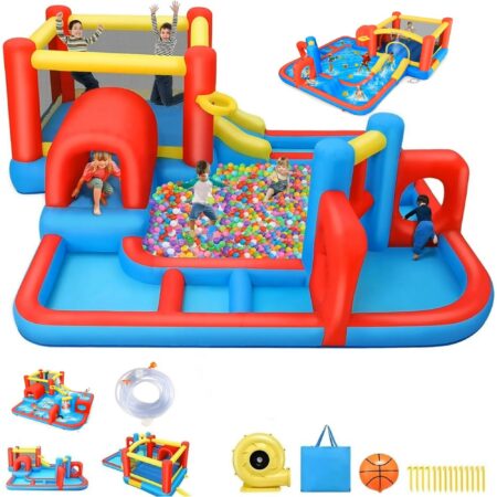 Inflable Acuático Parque De Juegos Rebotador Tobogán Y Túnel