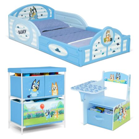 Bluey Set 3 Piezas, Pupitre Cama Y Organizador
