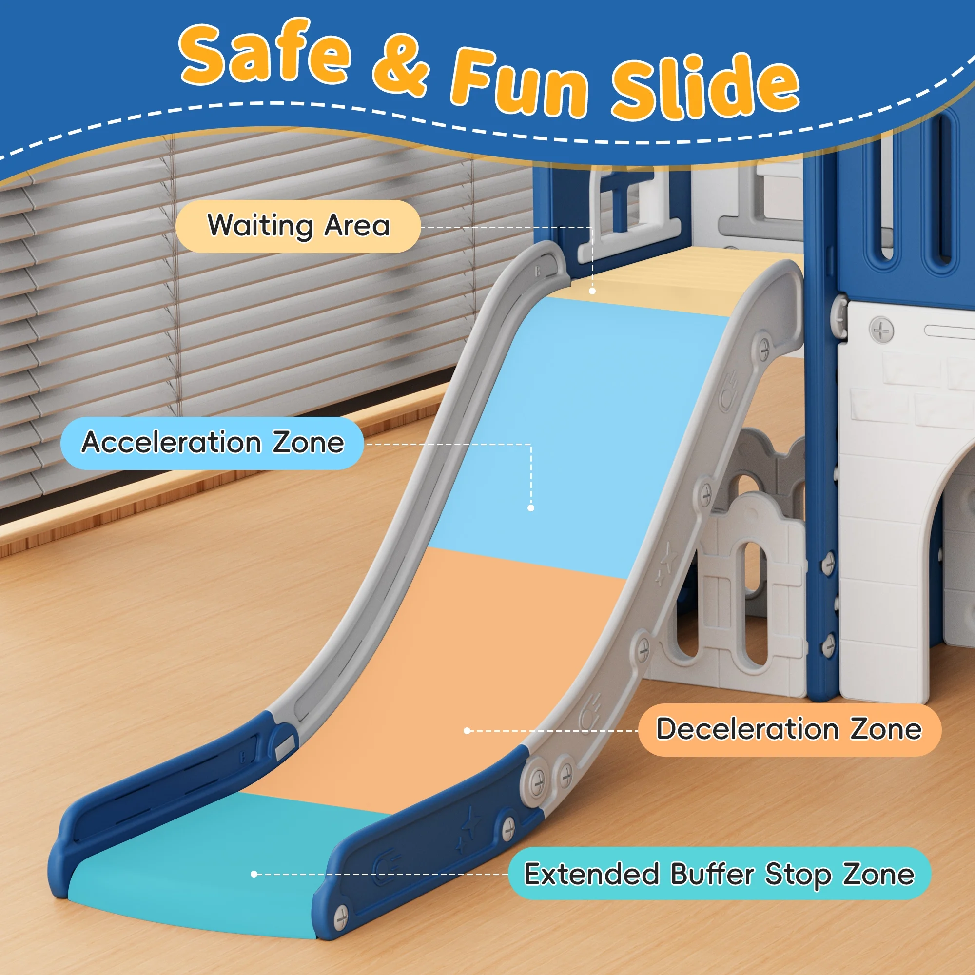 Set De Tobogán 9 En 1 Para Niños Pequeños Con Canasta - Image 11