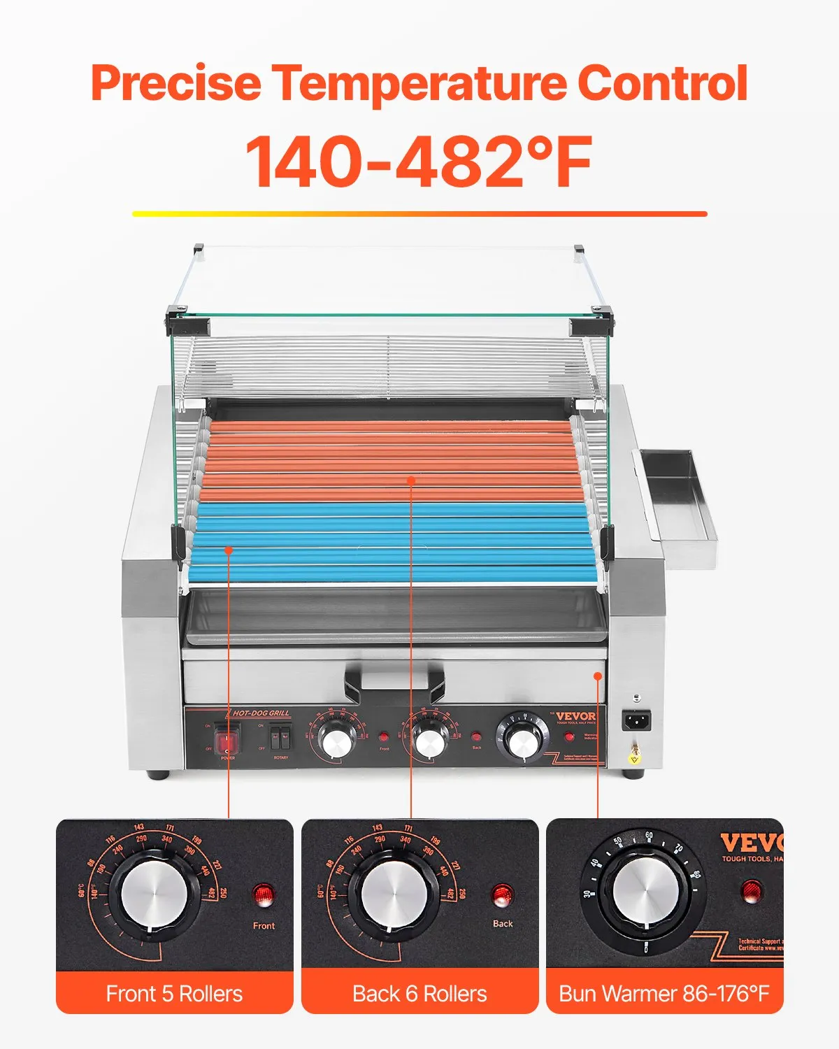 Parrilla Eléctrica Para Hot Dog Cubierta P/calentar Pan 30pu - Image 3