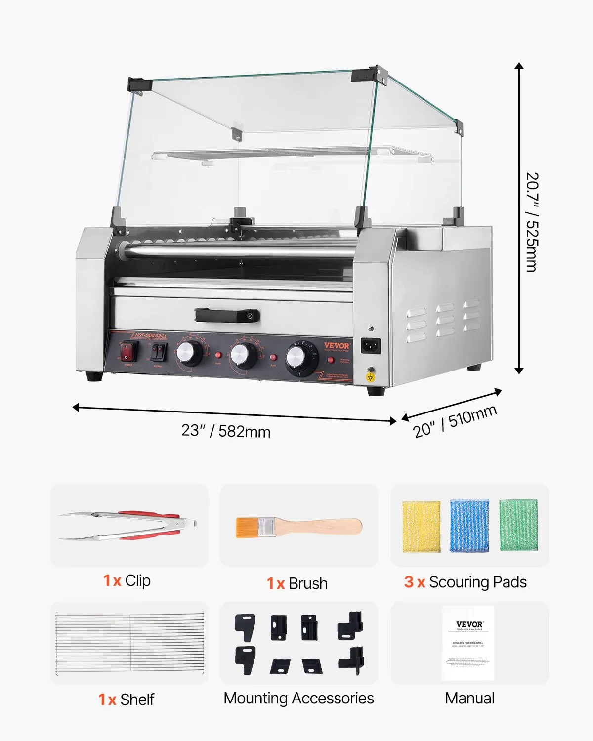 Parrilla Eléctrica Para Hot Dog Cubierta P/calentar Pan 30pu - Image 8