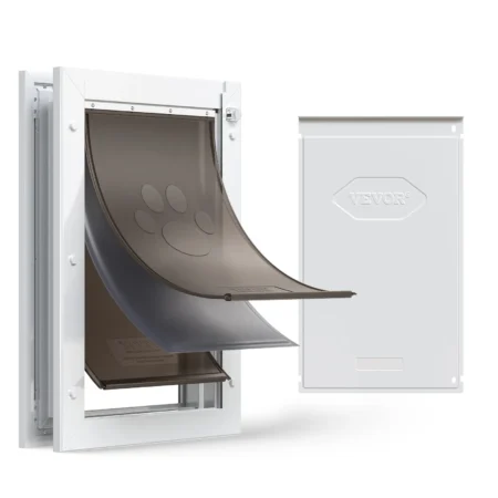 Puerta Para Mascotas Con 3 Solapas Magnéticas Y Marco Metal