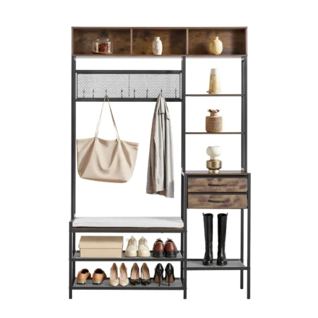 Árbol De Pasillo Con Banco De Almacenamiento Y Perchero