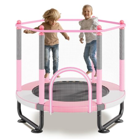 Trampolín Para Niños Pequeños Rosa 152cm