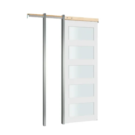 Puerta Corrediza Empotrada De 76x203cm 5 Paneles De Vidrio